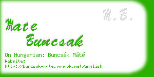 mate buncsak business card