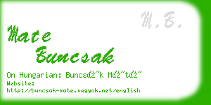 mate buncsak business card
